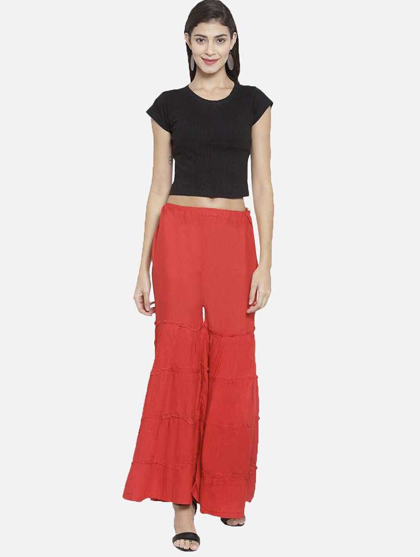 women solid mid rise sharara - 21966925 -  Standard Image - 3