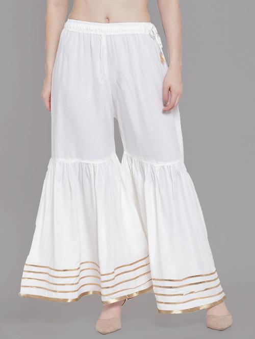 women solid with work mid rise gotta work sharara - 21966926 -  Standard Image - 0