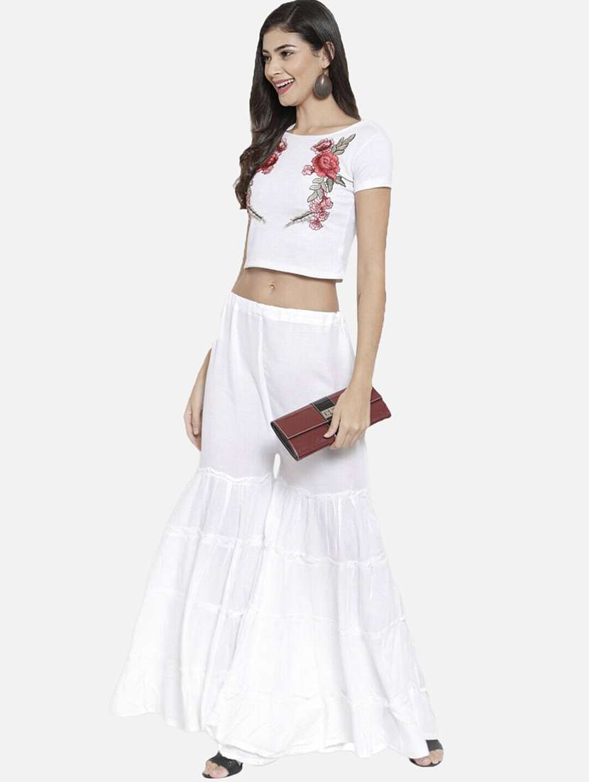 women solid mid rise sharara - 21966927 -  Standard Image - 3