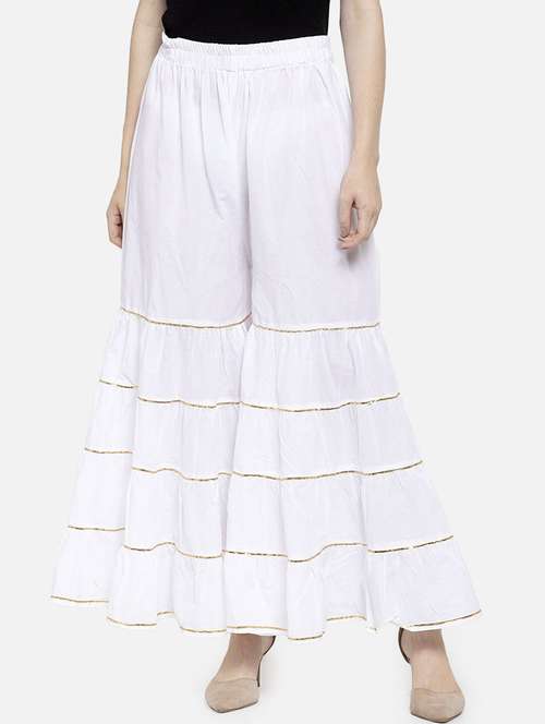 women solid with work mid rise gotta work sharara - 21966928 -  Standard Image - 0