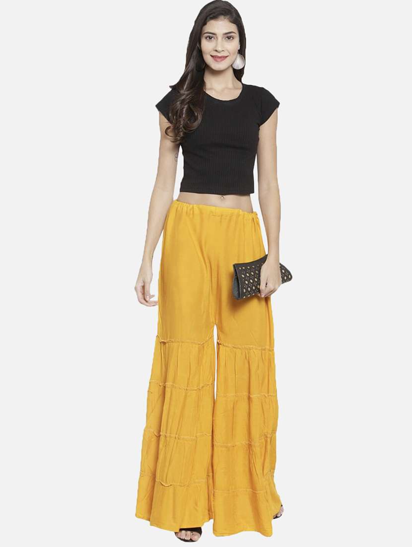 women solid mid rise sharara - 21966934 -  Standard Image - 3