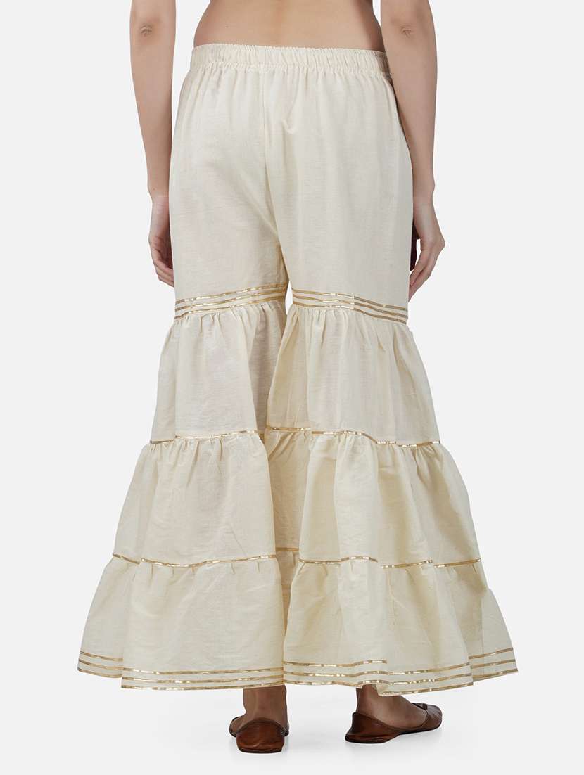 women solid with work mid rise gotta work sharara - 21966939 -  Standard Image - 3