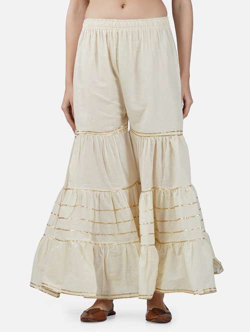 women solid with work mid rise gotta work sharara - 21966940 -  Standard Image - 0