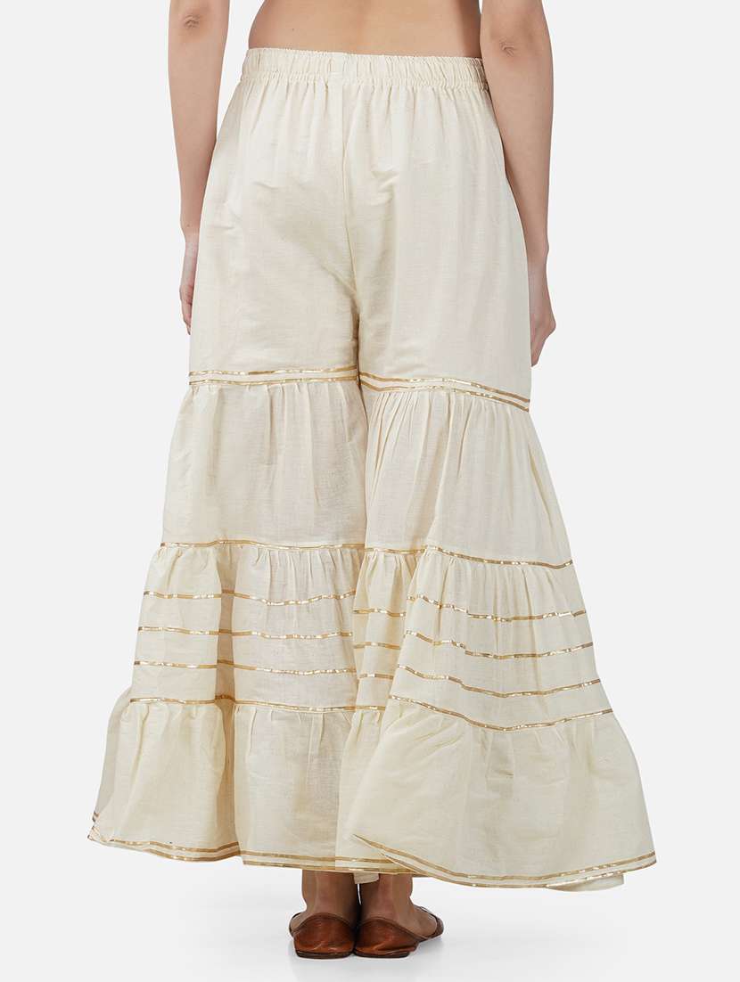 women solid with work mid rise gotta work sharara - 21966940 -  Standard Image - 3