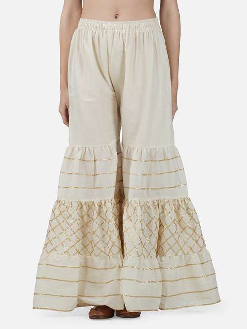 women solid with work mid rise gotta work sharara - 21966941 -  Standard Image - 0