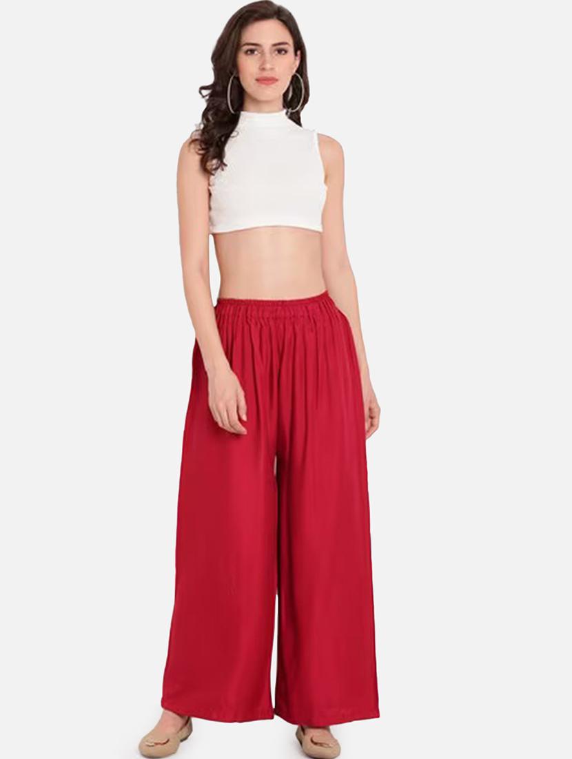 women pack of 2 solid flared palazzo - 21966947 - Standard Image - 3