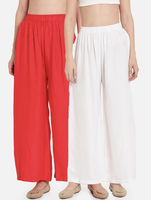 women pack of 2 solid flared palazzo - 21966951 - Standard Image - 0