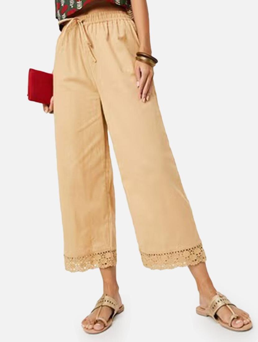 women solid mid rise flared palazzo - 21966960 - Zoom Image - 0