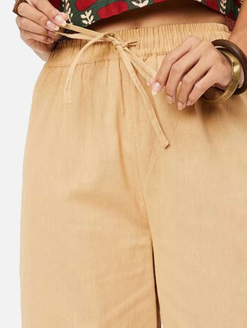 women solid mid rise flared palazzo - 21966960 - Standard Image - 3