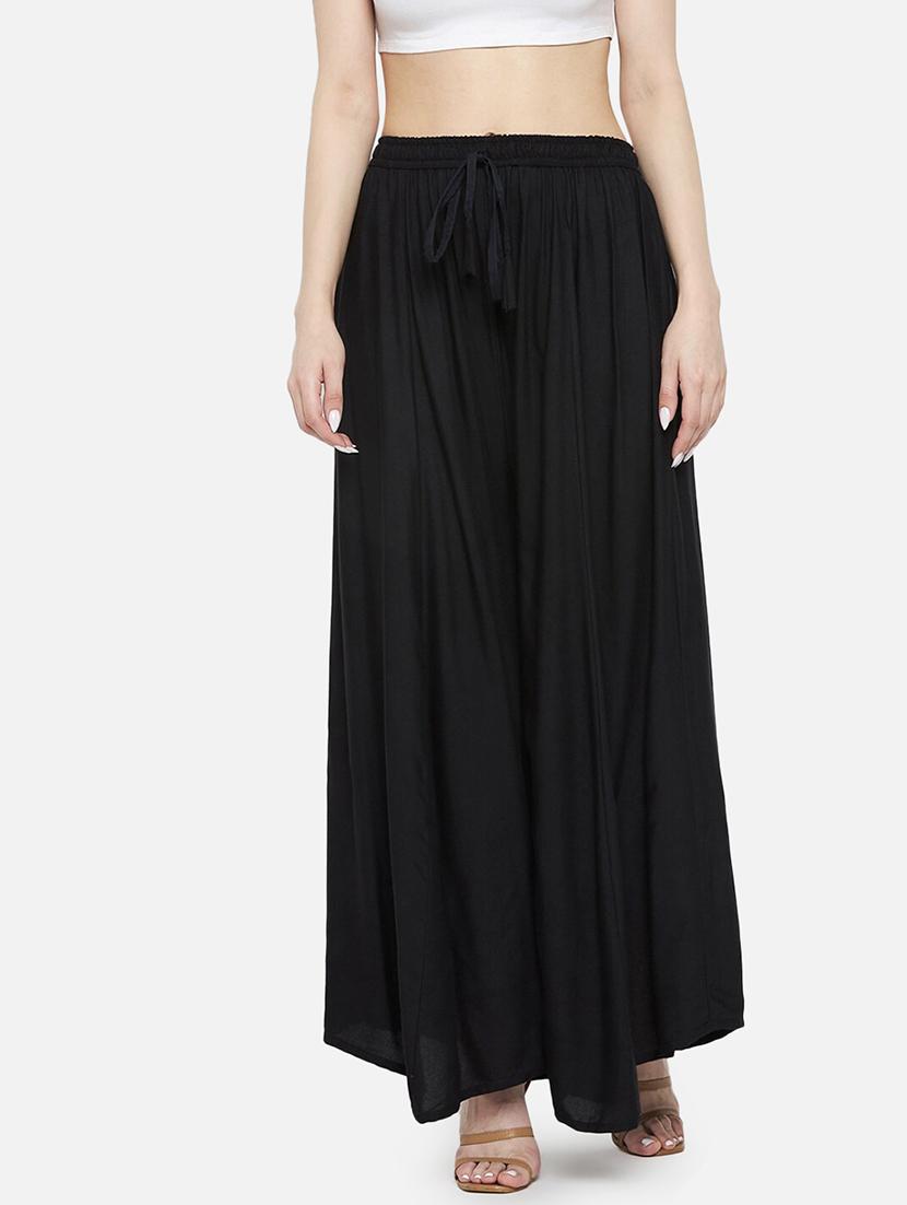 women solid high rise flared palazzo - 21966963 -  Zoom Image - 0