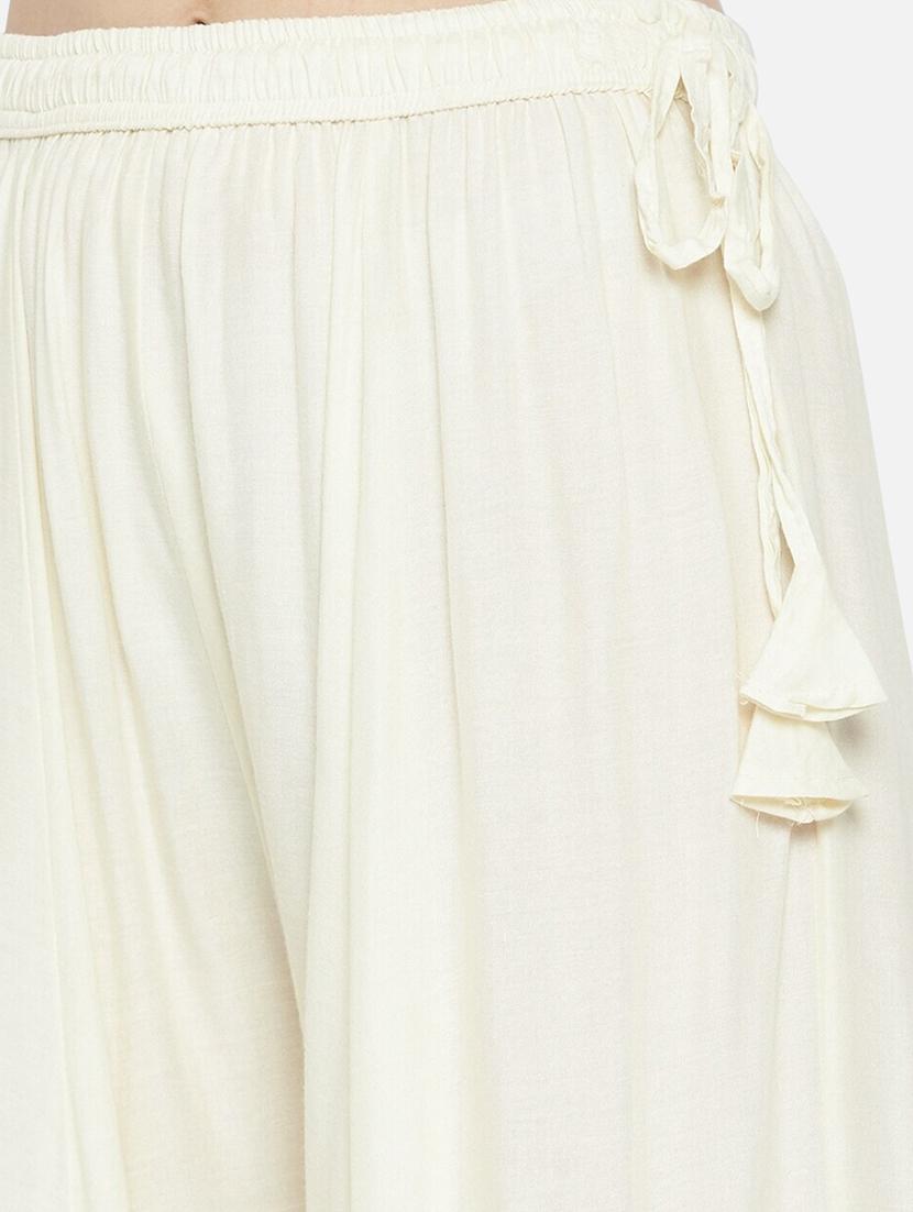 women solid high rise flared palazzo - 21966965 - Standard Image - 3