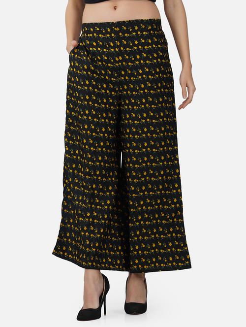 women printed mid rise flared palazzo - 21966971 -  Standard Image - 0