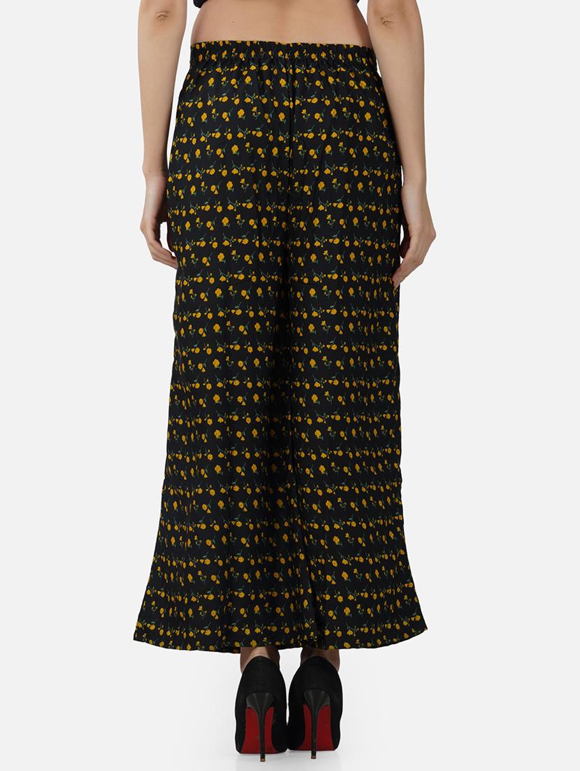 women printed mid rise flared palazzo - 21966971 - Standard Image - 3
