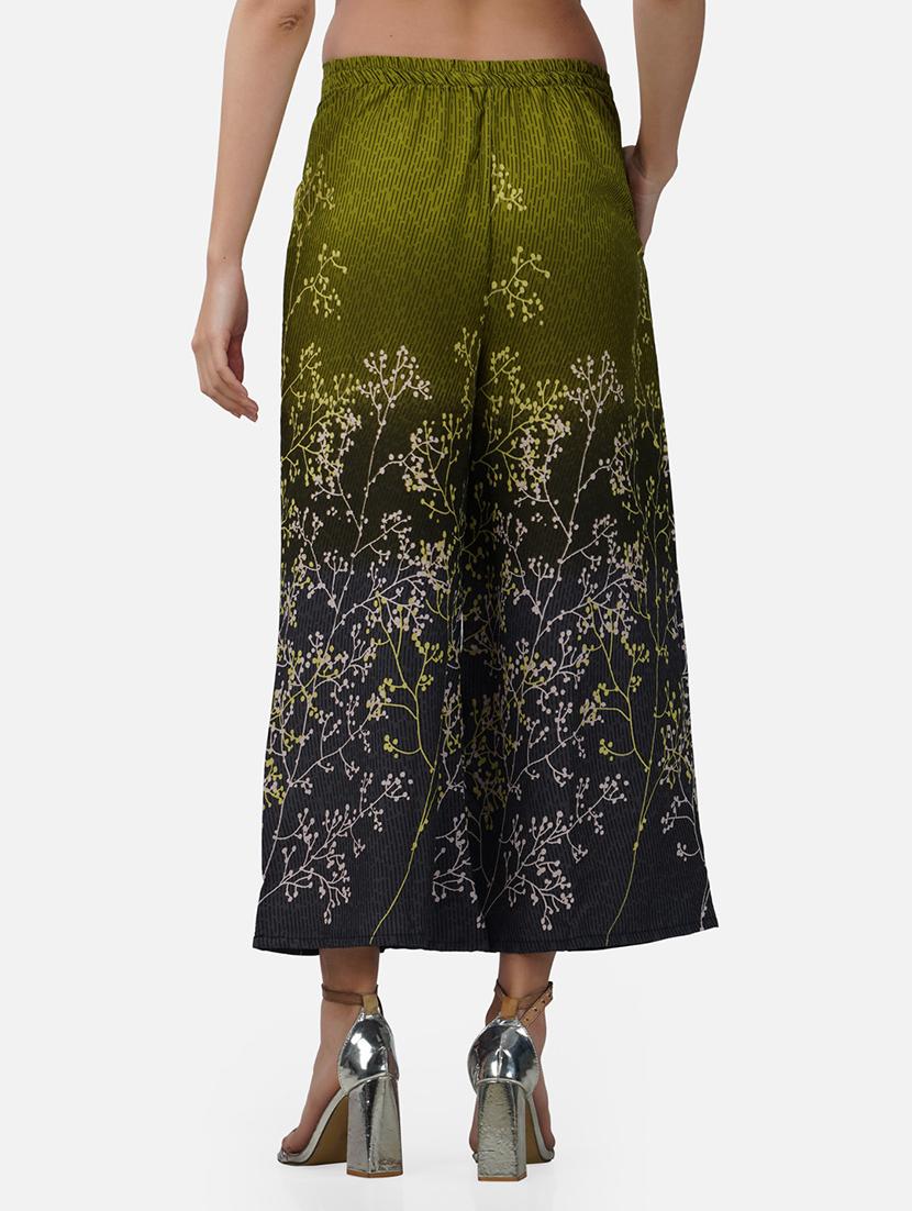 women printed mid rise flared palazzo - 21966975 - Standard Image - 3