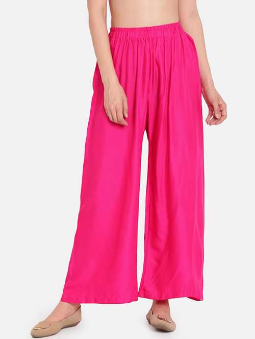 women solid high rise flared palazzo - 21966986 -  Standard Image - 0