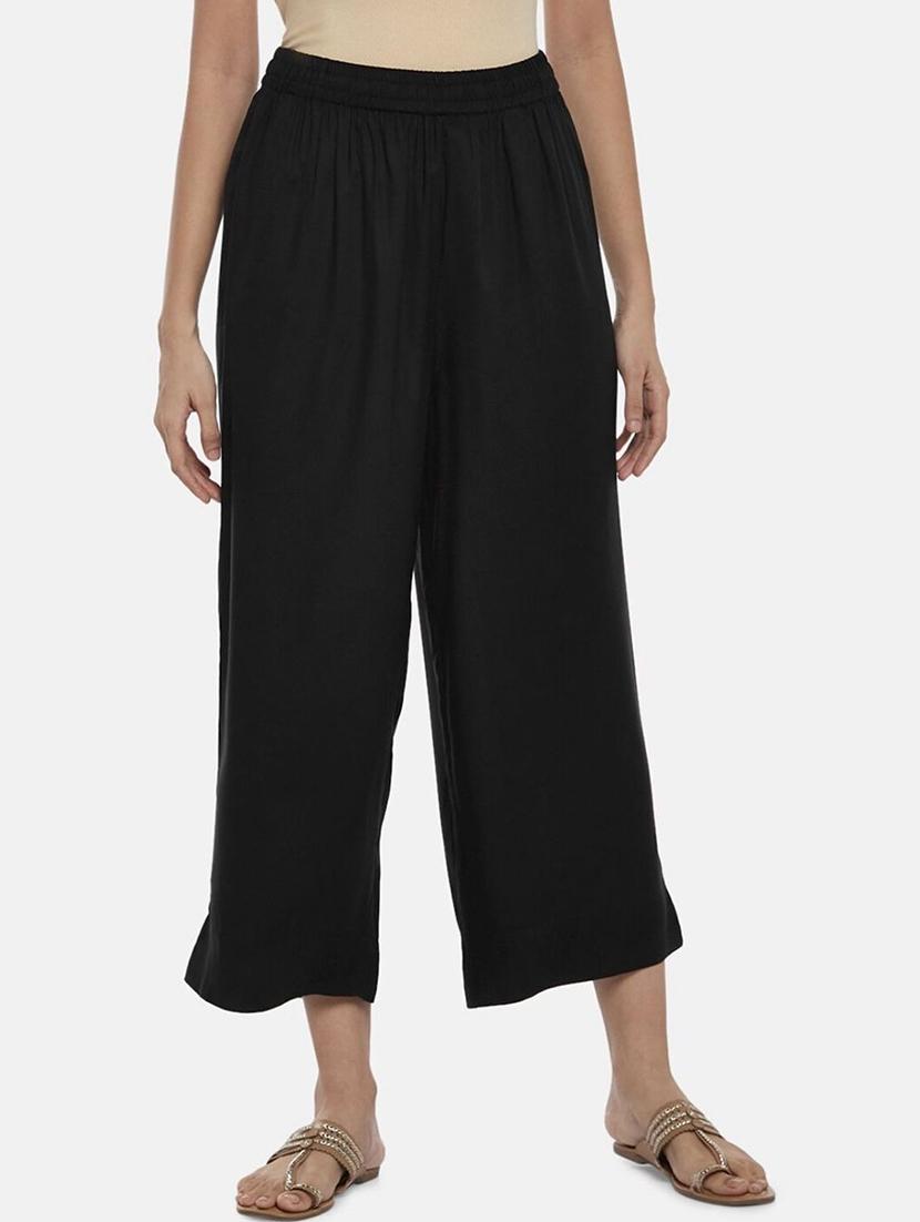 women solid mid rise straight palazzo - 21966996 - Zoom Image - 0