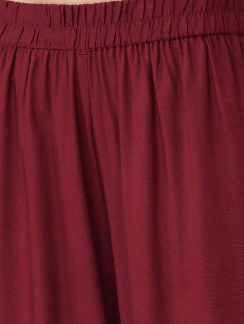 women solid mid rise flared palazzo - 21967000 -  Standard Image - 3