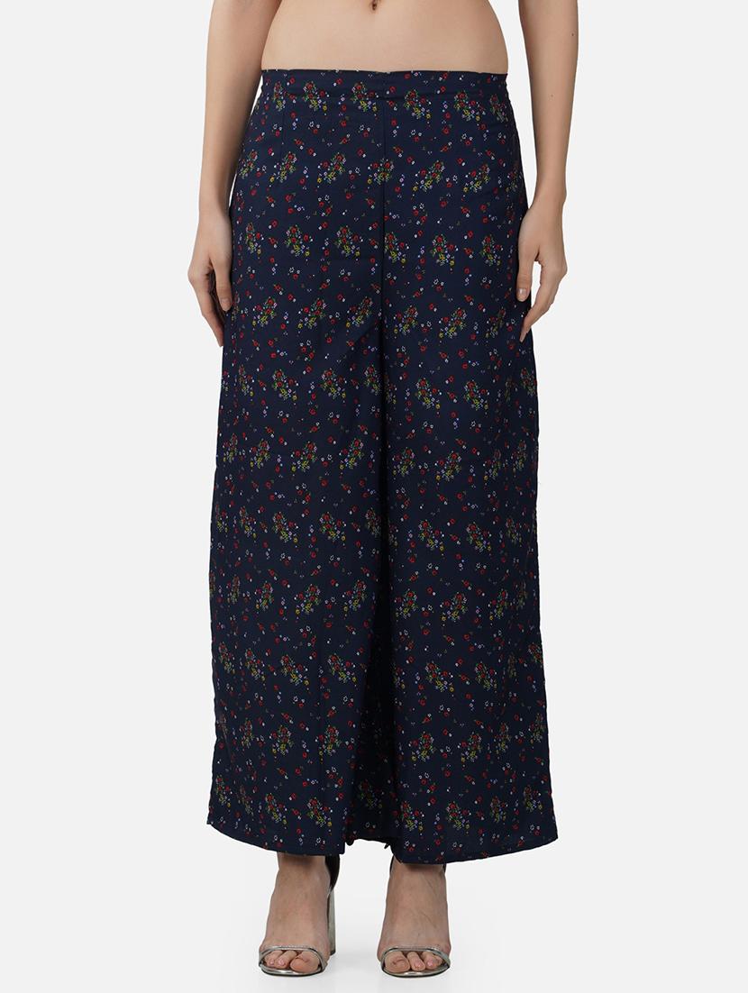 women printed low rise striaght palazzo