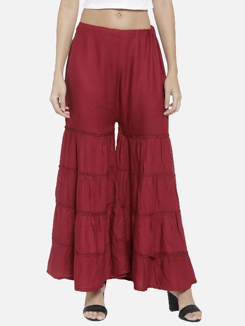 women solid mid rise sharara - 21967015 -  Standard Image - 0