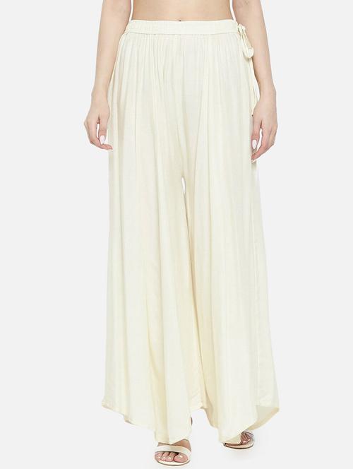 women solid mid rise flared palazzo - 21967018 - Standard Image - 0
