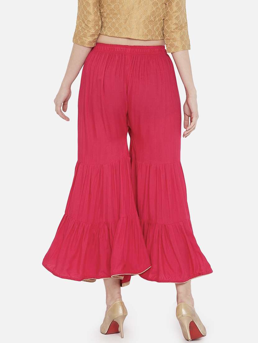 women solid mid rise sharara - 21967019 -  Standard Image - 3