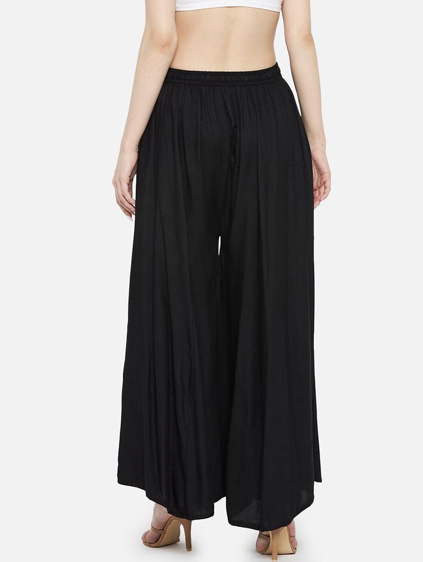 women solid mid rise flared palazzo - 21967027 - Standard Image - 3