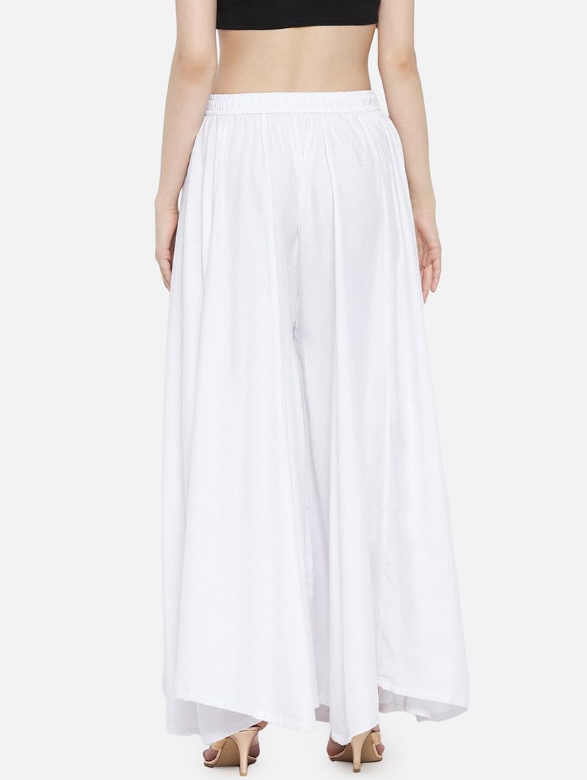 women solid mid rise flatred palazzo - 21967028 - Standard Image - 3