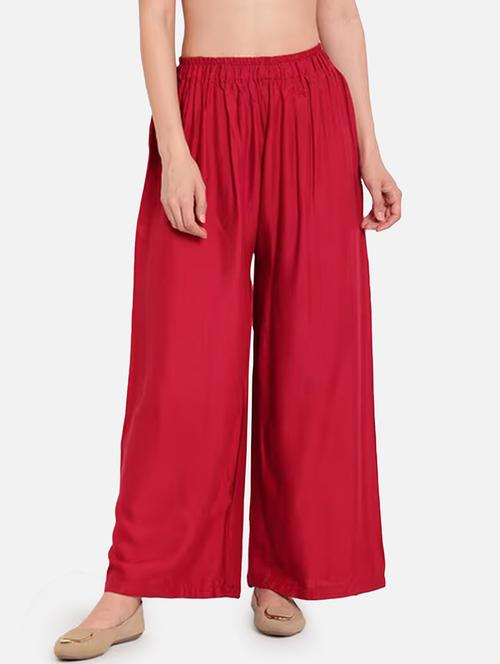 women solid high rise straigh palazzo - 21967032 -  Standard Image - 0