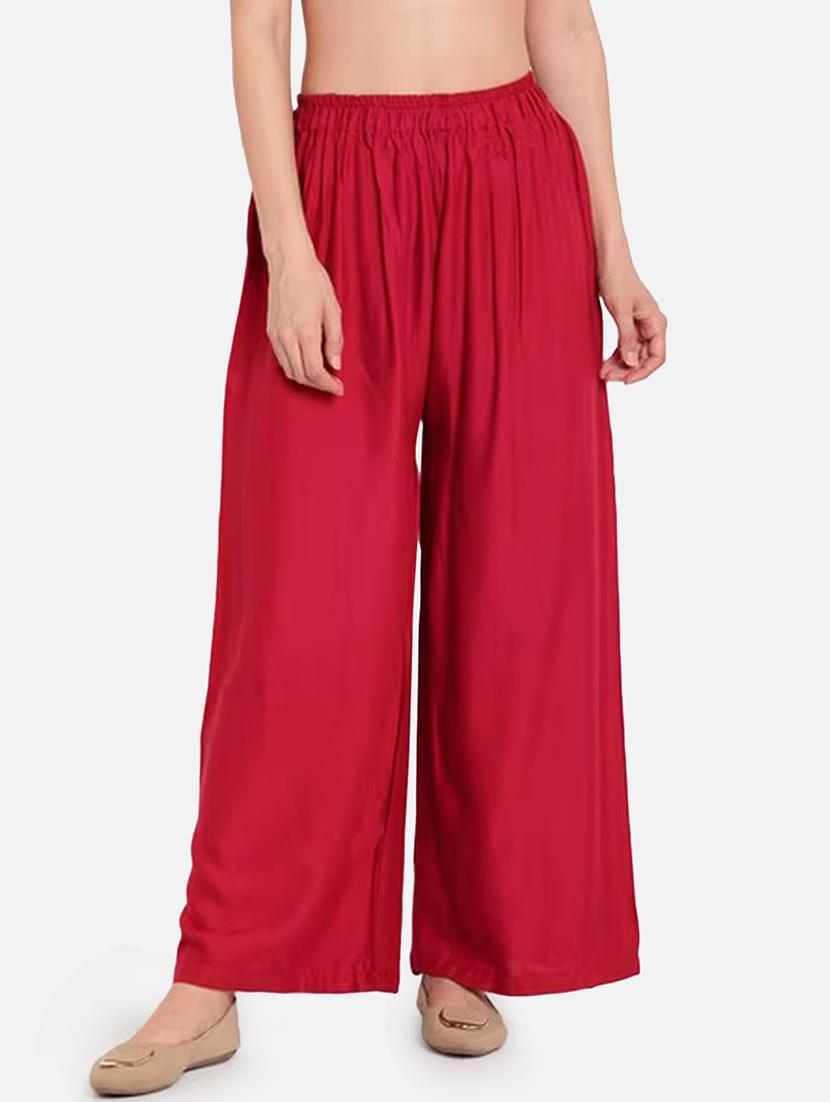 women solid high rise straigh palazzo - 21967032 -  Zoom Image - 0
