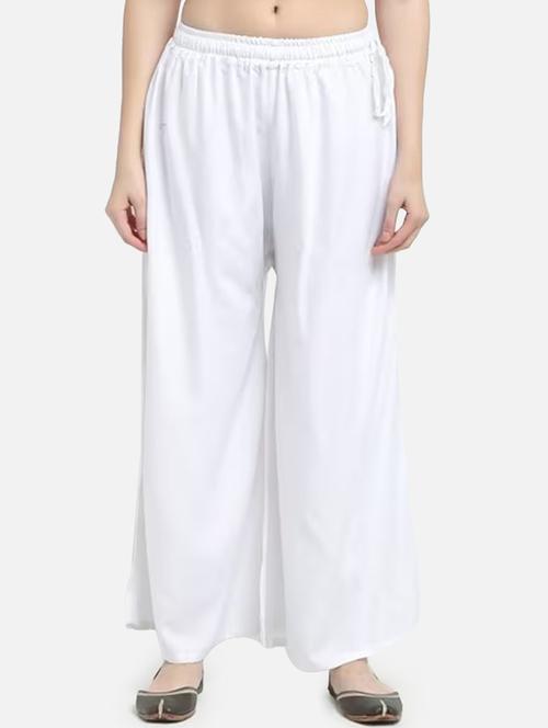 women solid mid rise flared palazzo - 21967037 - Standard Image - 0