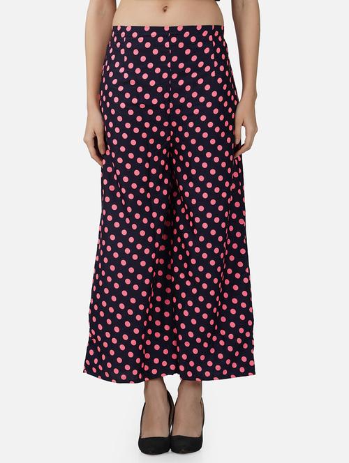 women polka doted mid rise straight palazzo - 21967038 -  Standard Image - 0