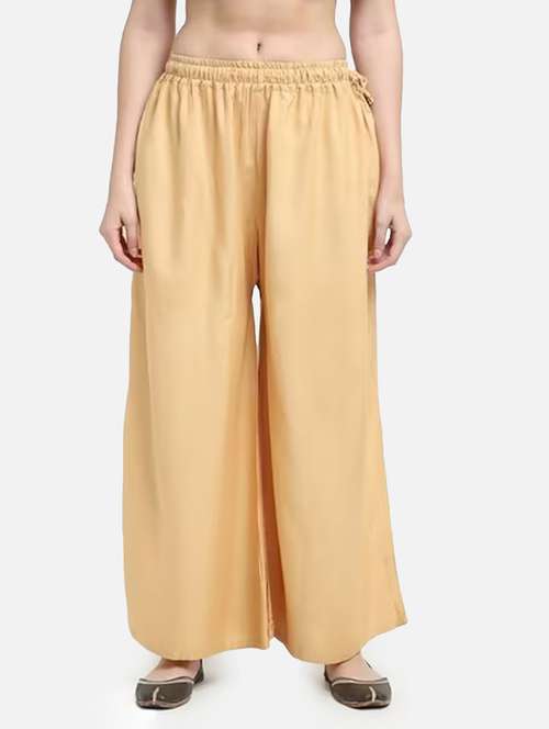 women solid mid rise flared palazzo - 21967039 -  Standard Image - 0