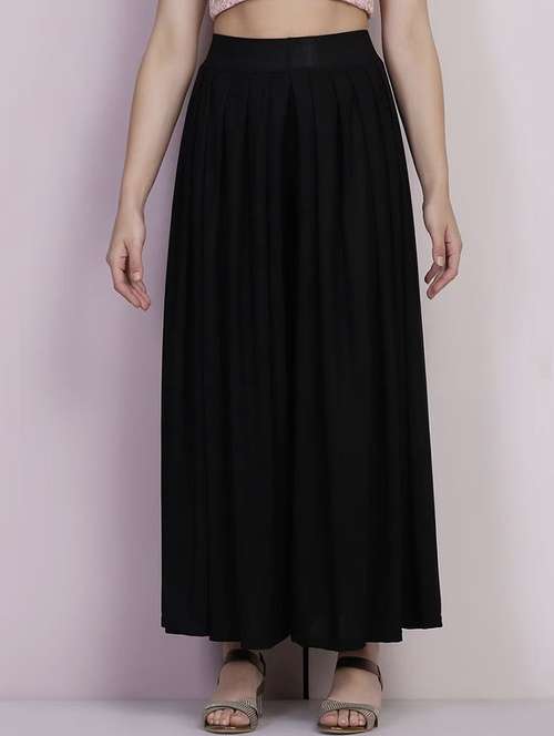 women solid mid rise flared palazzo - 21967051 -  Standard Image - 0