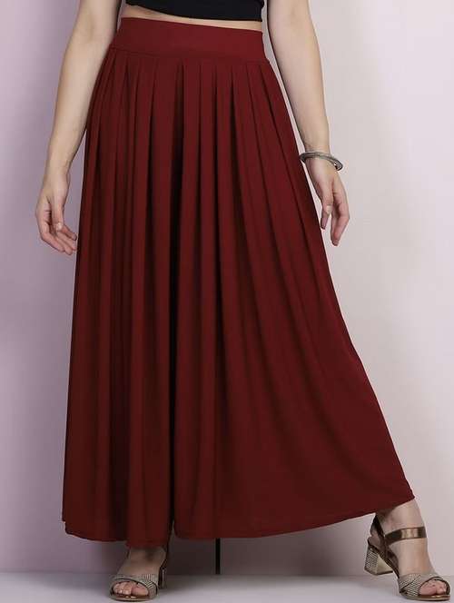 women solid mid rise flared palazzo - 21967052 -  Standard Image - 0