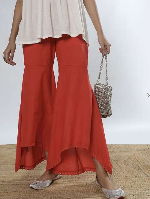 women red solid mid rise sharara - 21967056 -  Standard Image - 0