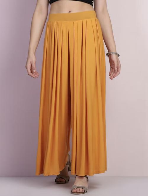 women solid mid rise flared palazzo - 21967060 - Standard Image - 0
