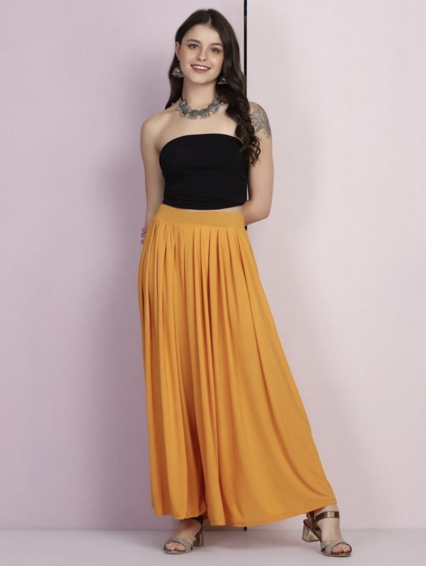 women solid mid rise flared palazzo - 21967060 - Standard Image - 3