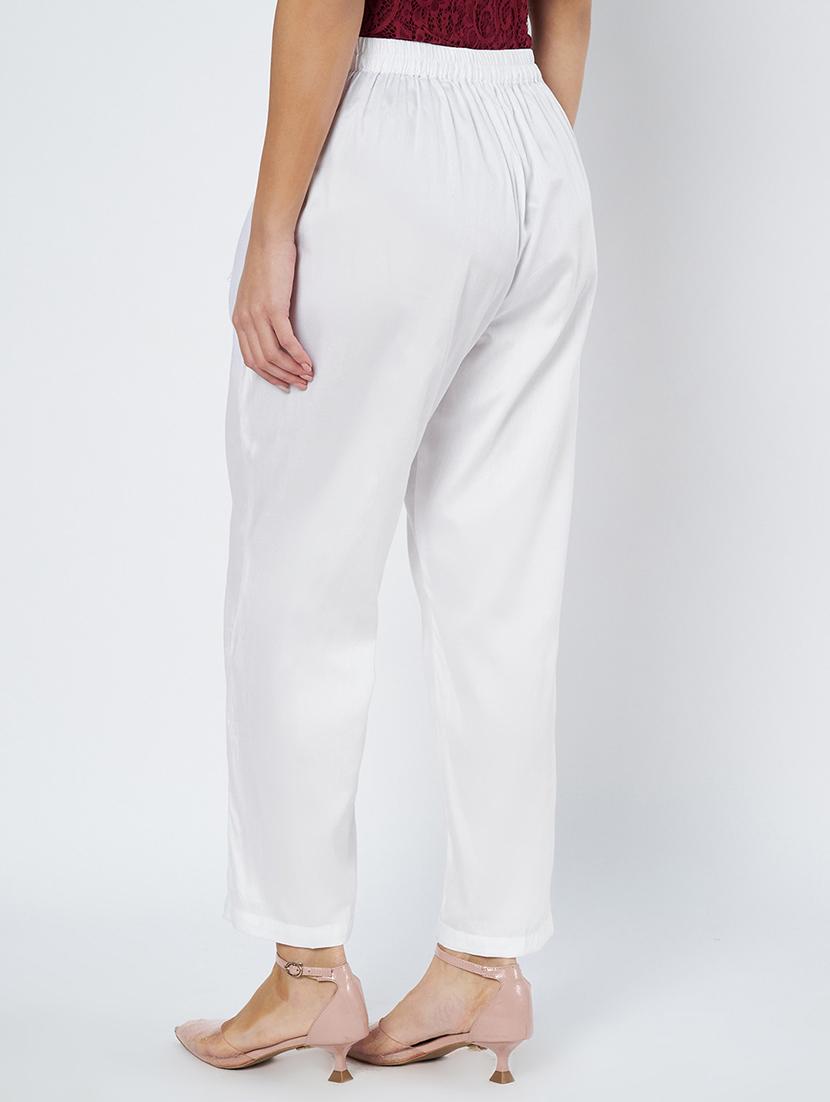 white cotton trousers - 21967066 - Standard Image - 3