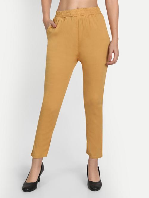 women solid regular fit cigarette trouser - 21967068 - Standard Image - 0