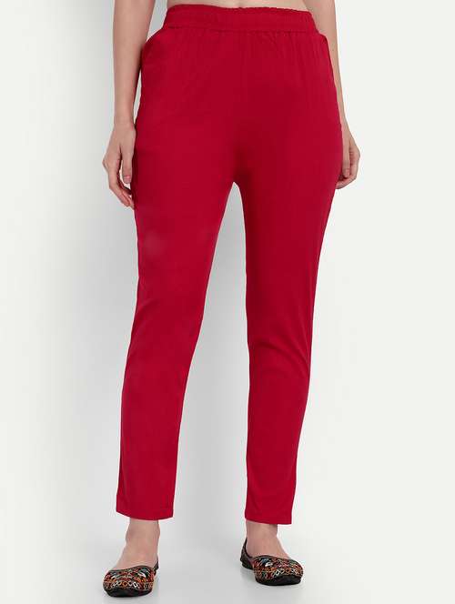 women solid slim fit tapered pant  - 21967070 -  Standard Image - 0