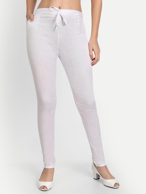 women solid regular fit cigarette trouser - 21967072 - Standard Image - 0