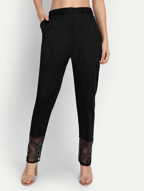 women solid regular fit tapered pant  - 21967077 -  Standard Image - 0