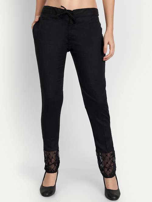 women solid regular fit tapered pant  - 21967080 -  Standard Image - 0