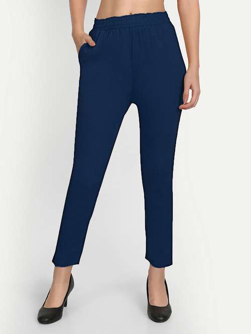 women solid slim fit tapered pant  - 21967084 -  Standard Image - 0