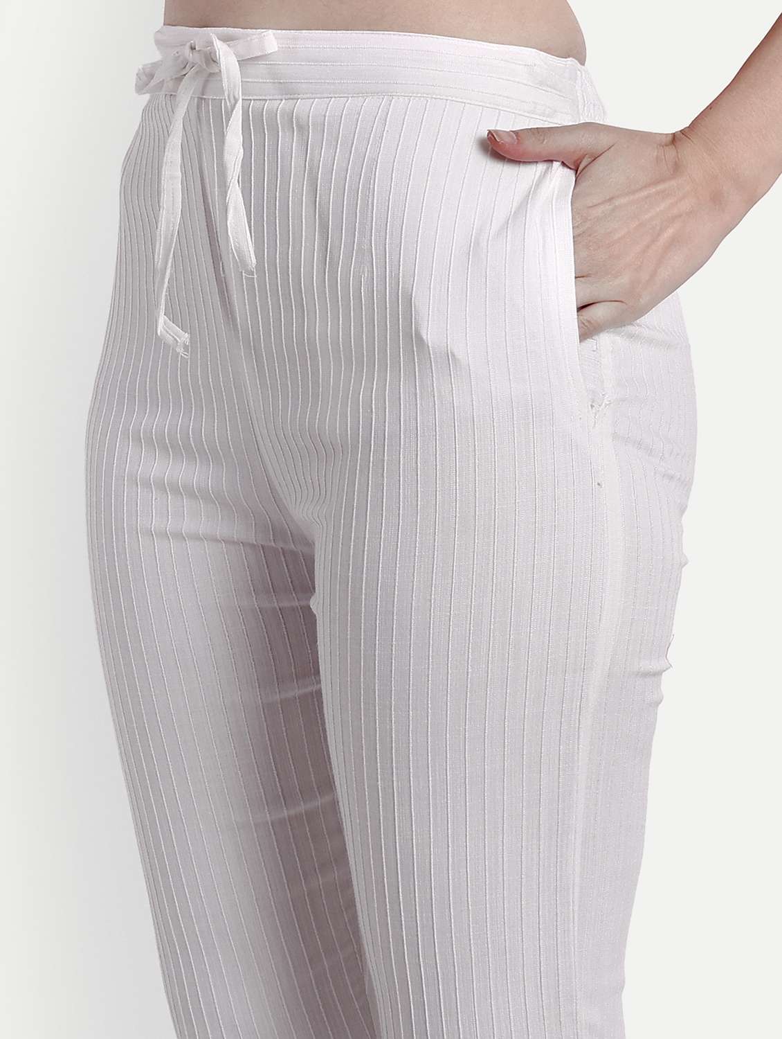 women solid slim fit tapered pant  - 21967092 -  Standard Image - 3