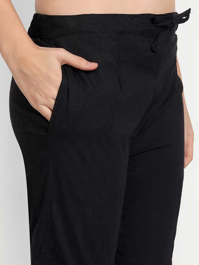 women solid regular fit tapered pant  - 21967093 -  Standard Image - 3