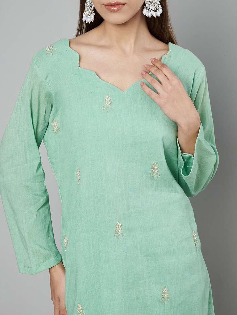 women embroidered long sleeve kurta pant with dupatta set - 21967097 -  Standard Image - 3