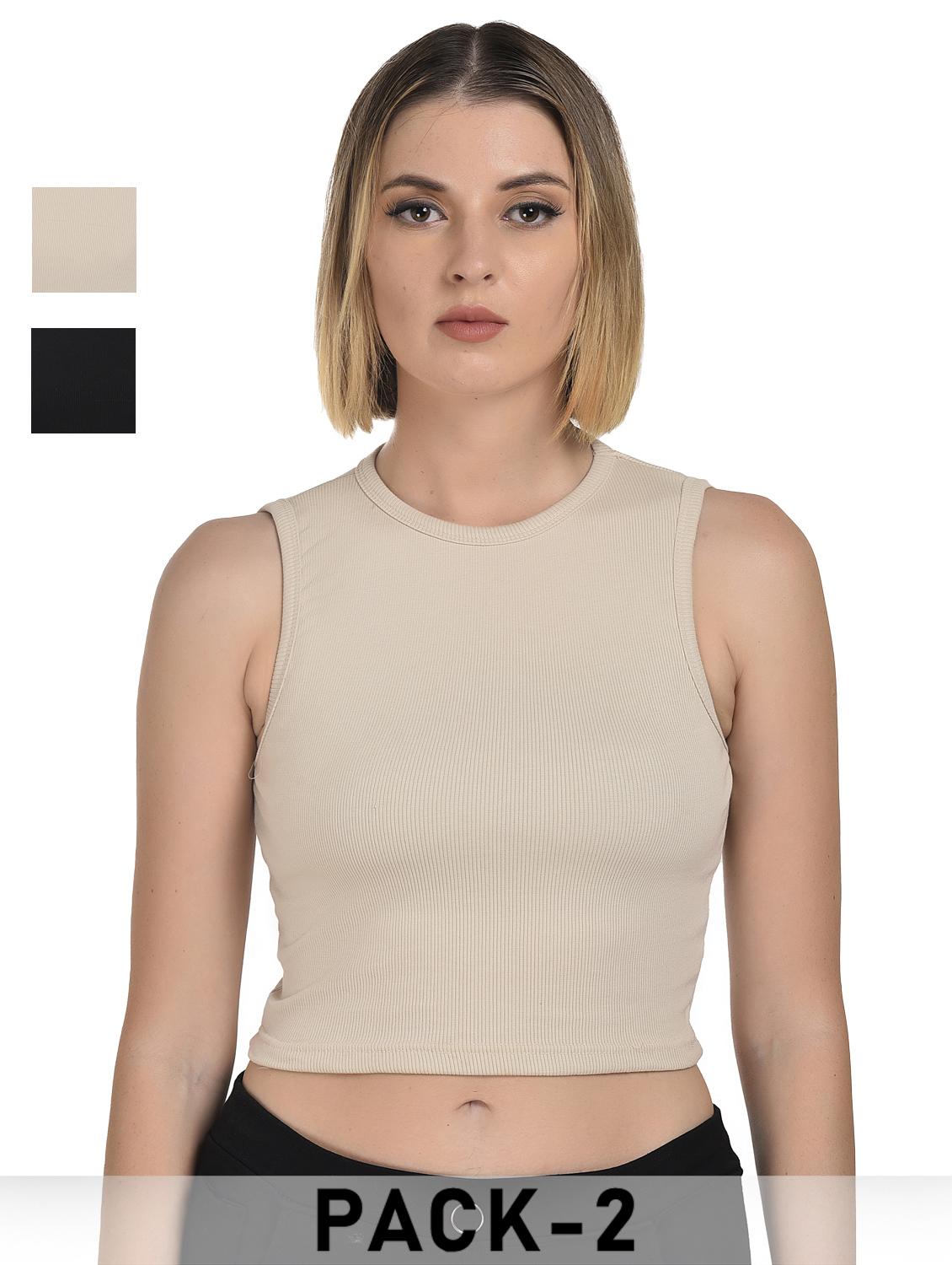 casual crop regular fit cotton blend top - 21967118 - Zoom Image - 0