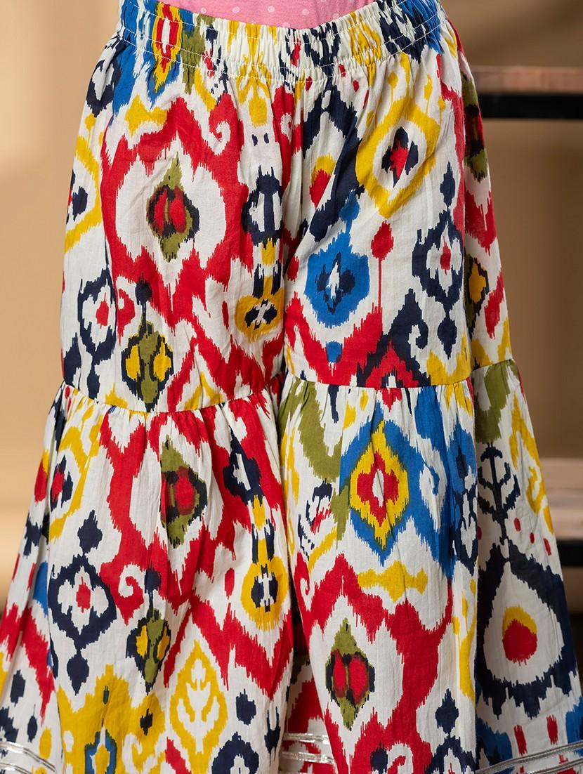 girls printed long sleeve kurta and sharara set - 21967198 - Standard Image - 5