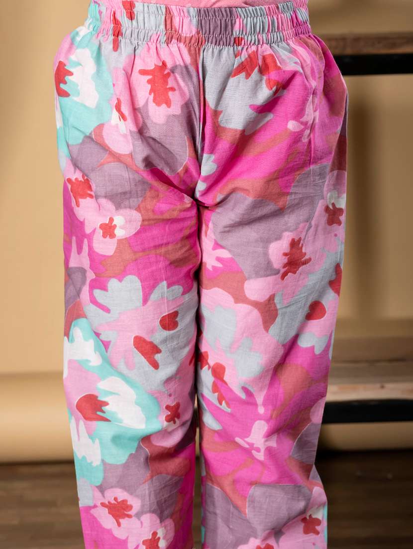 girls floral print long sleeve kurta and pant set - 21967199 -  Standard Image - 5